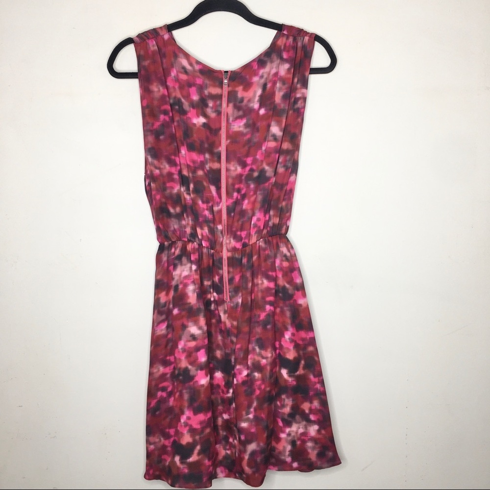 Alicia + Olivia Red‎ Watercolor Silk Mini Dress - Picture 5 of 16